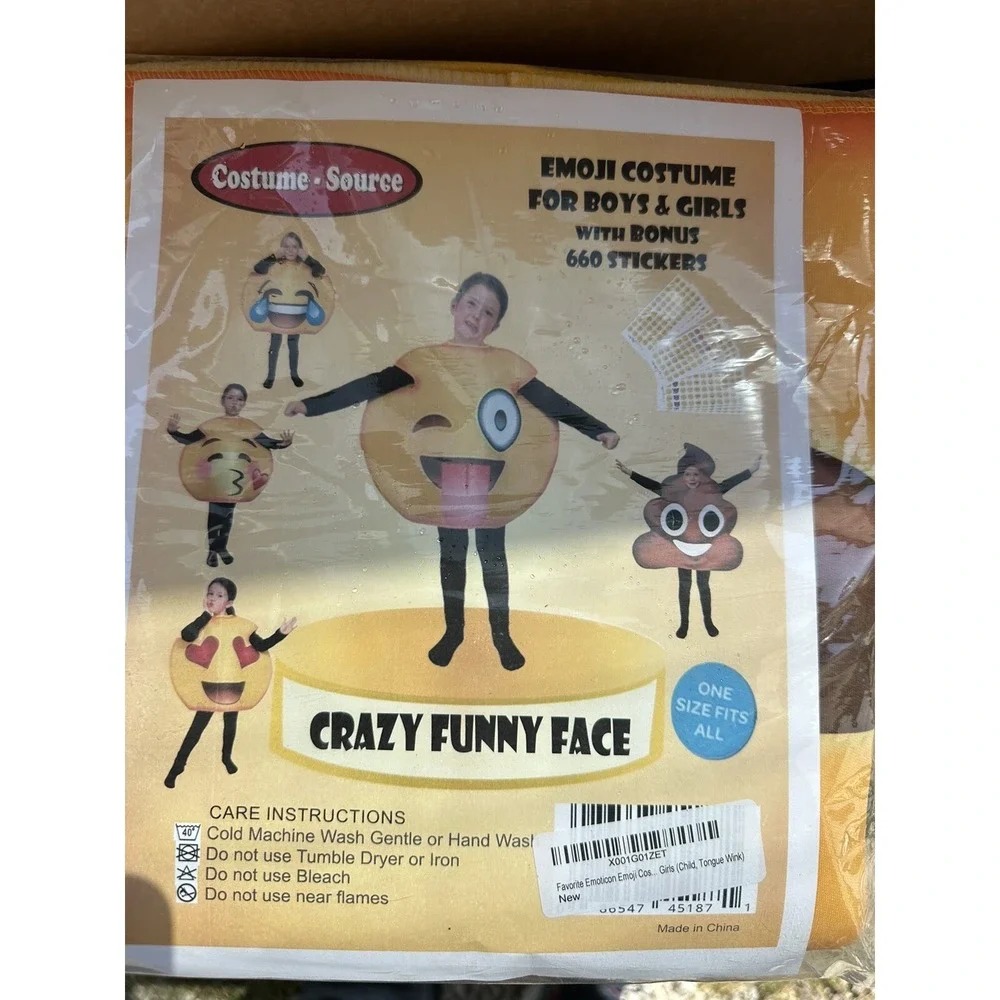 costume source Crazy Face Emoji Costume Child One Size New With Tags